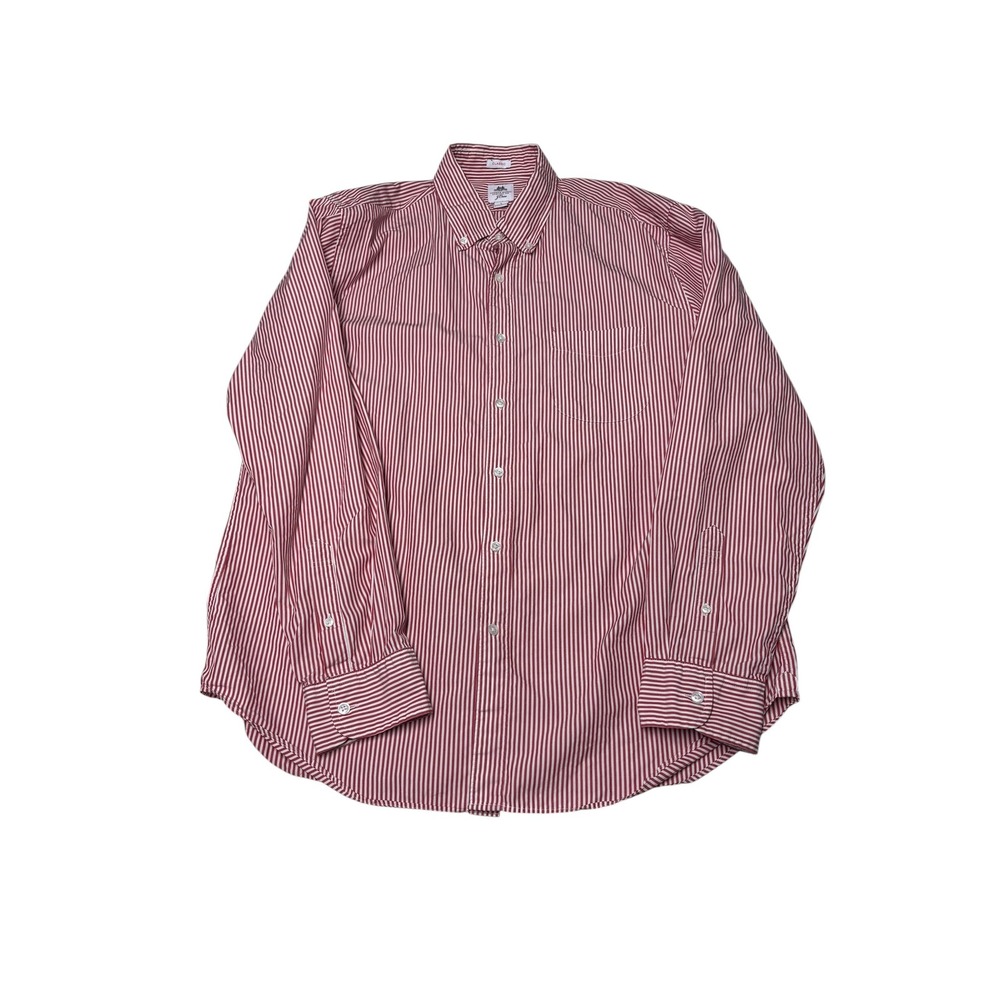 J.Crew Thomas Mason Mens Classic Fit Red White Striped Button Down Shirt Large